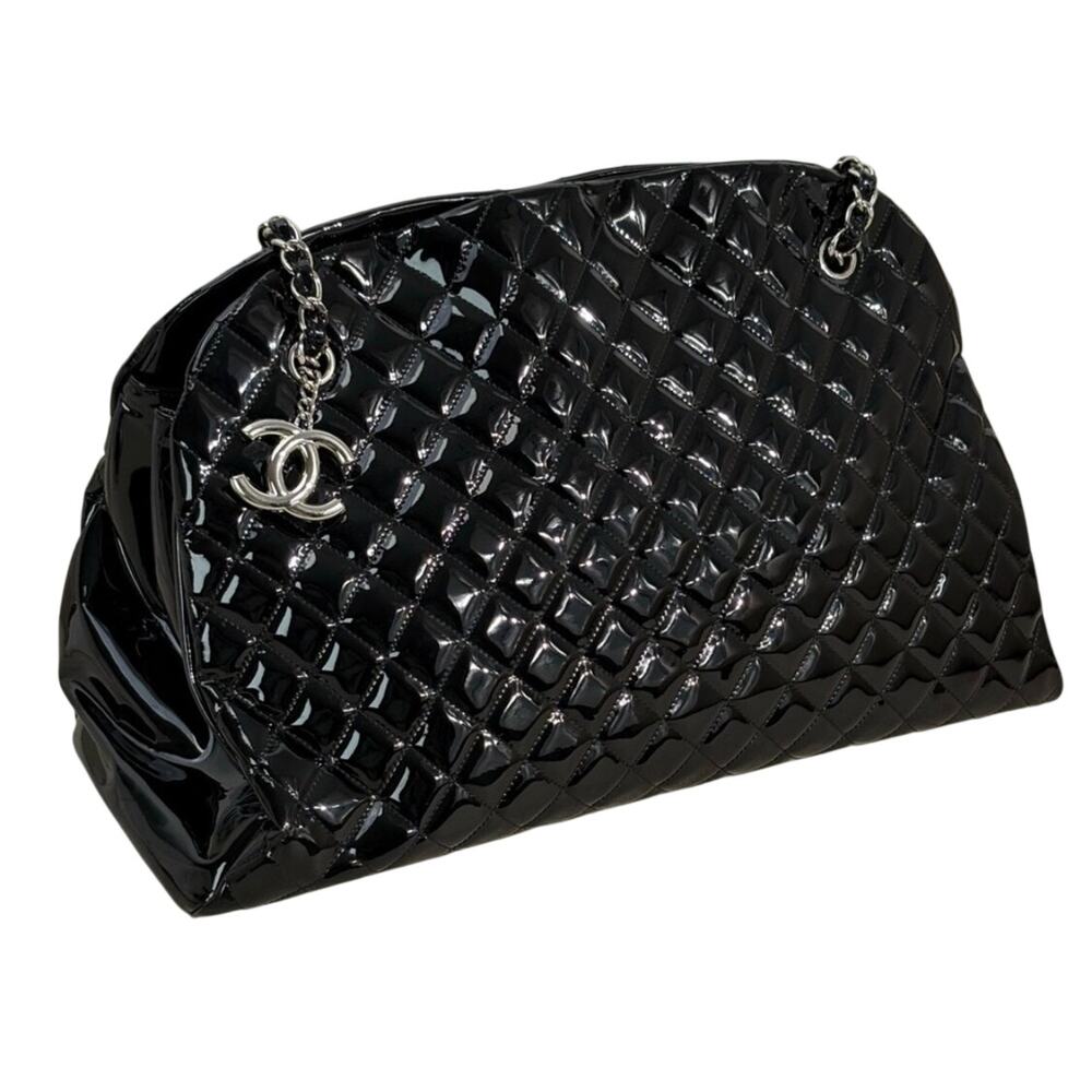 Chanel Black Quilted Patent Leather XL Just Mademoiselle Pristine - Picture 5 of 16